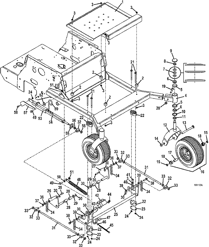 deck carrier linkage assembly
