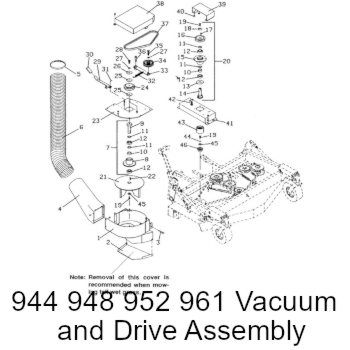 900 Series Vacuum and Drive Assembly Below SN 329999 and Below