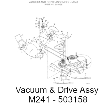 Vacuum and Drive Assembly for Deck M241 part number 503158