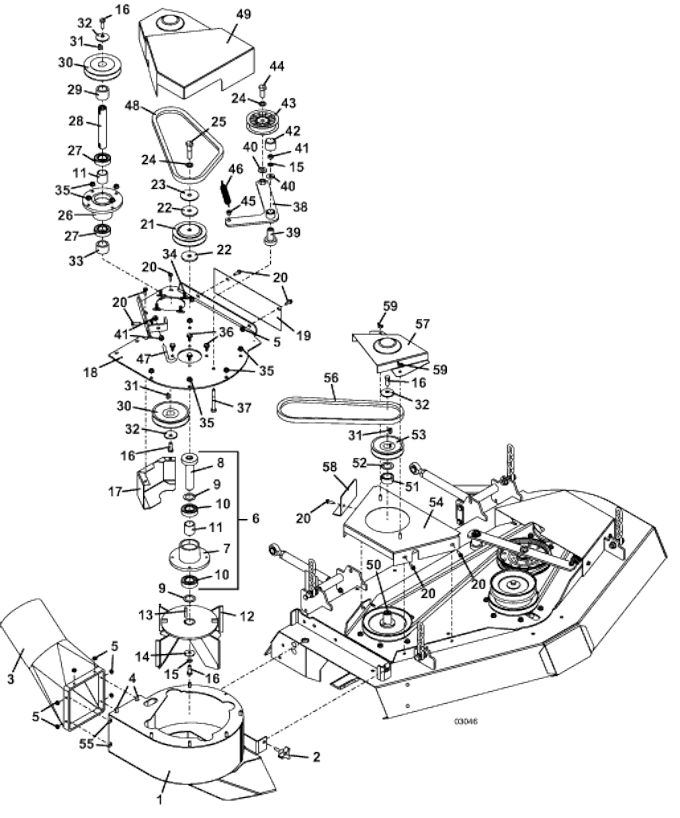 48 Inch Deck Vacuum and Drive Assembly Parts Diagram