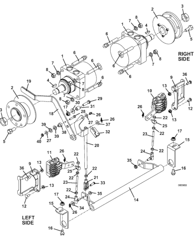 Wheel Motor and Brake Assembly Diagram