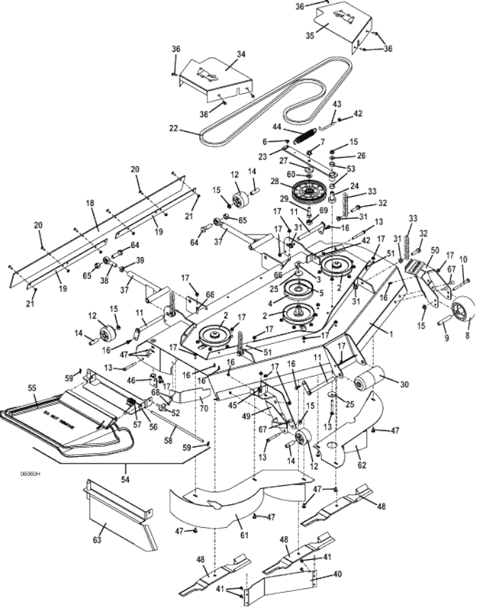 52 Inch Deck Assembly Breakdown Diagram