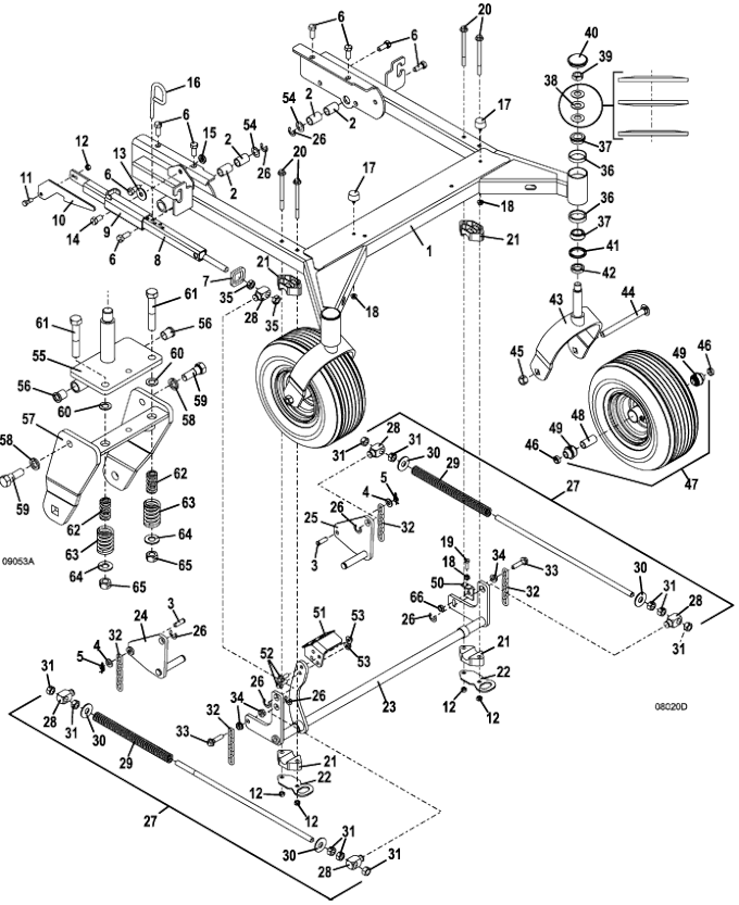 61 Inch Deck Carrier Assembly Breakdown Diagram