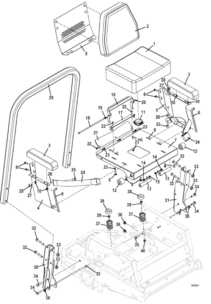Rops and Seat Assembly Breakdown Diagram