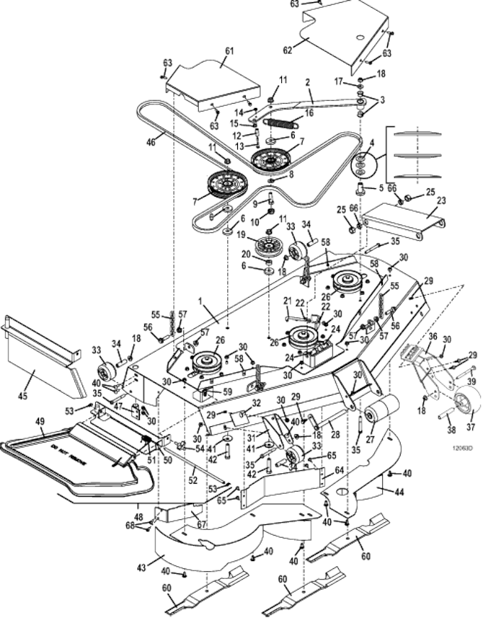 52 Inch Deck Assembly Breakdown Diagram