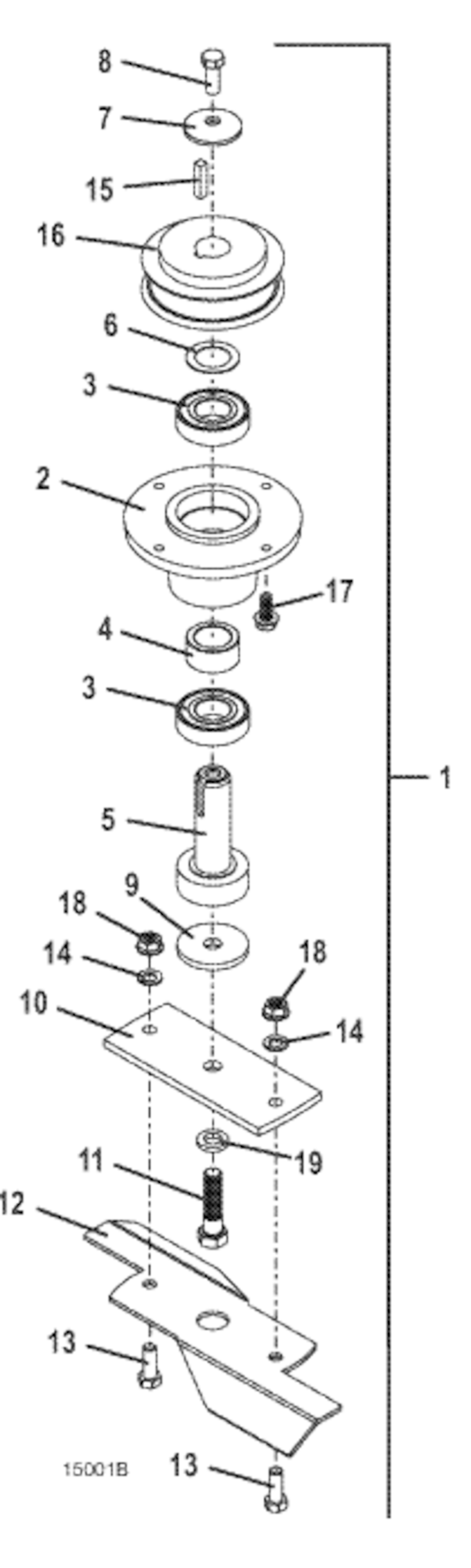 226VG4 Rear Discharge Spindle Assembly Diagram