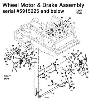 Wheel Motor and Brake Assembly, early models
